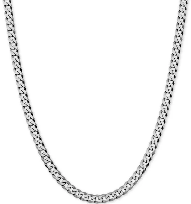 Giani Bernini Flat Curb Link Chain Necklace in Sterling Silver