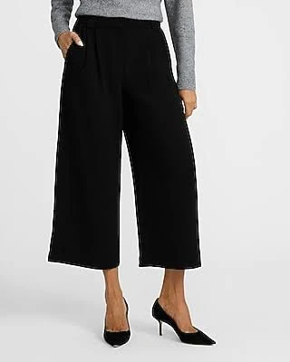 Express Women's High Waisted Cropped Crepe Trousers