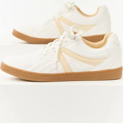 Faux Leather Lace Up Low Top Sneakers