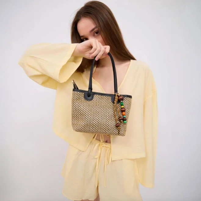 Handmade Woven Straw Crossbody Bag