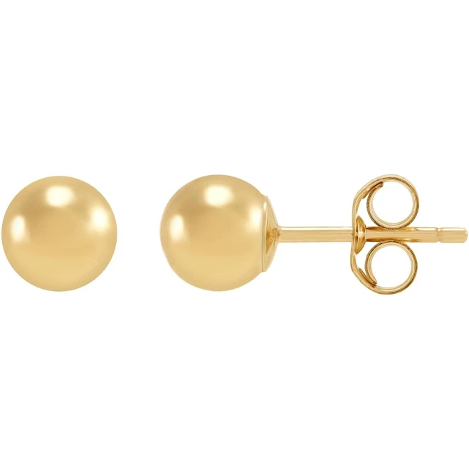 10K Yellow Gold Ball Stud Earrings