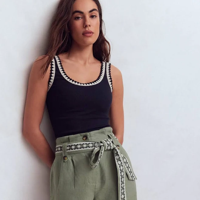 Boden Women's Paperbag Linen Belted Shorts