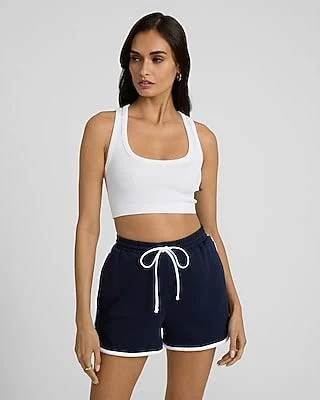 Express Women's Bodycon Seamless Ribbed Racerback Crop Top