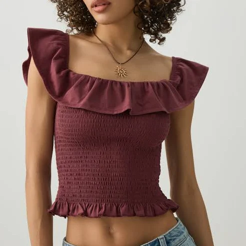 Ardene Women's Off-Shoulder Smocked Top