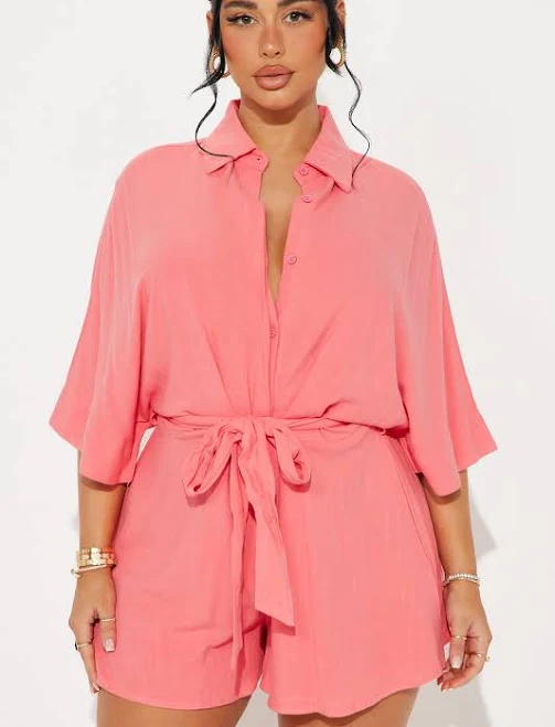 Fashion Nova Charlotte Linen Romper