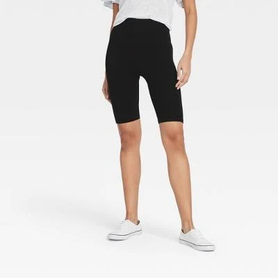 A New Day Women's High-Waist Seamless Cotton Blend Bike Shorts