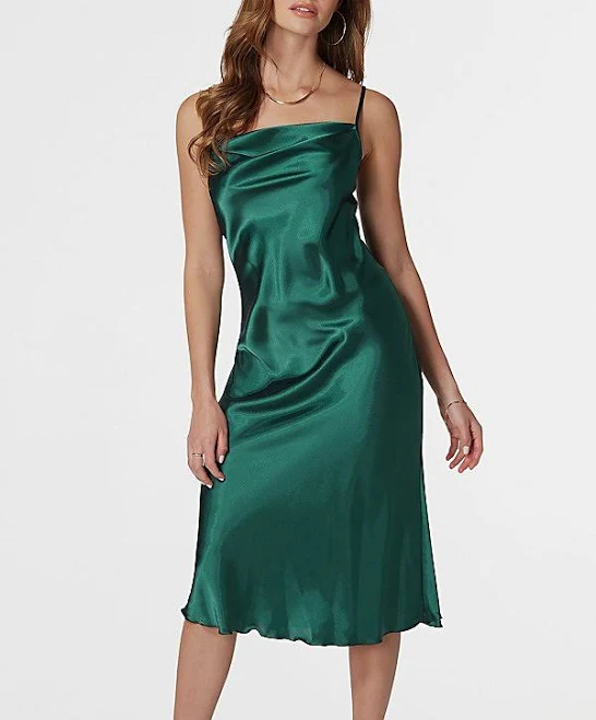 Bebe Women's Dresses Bebe Cowl Neck Midi Satin Slip Dress