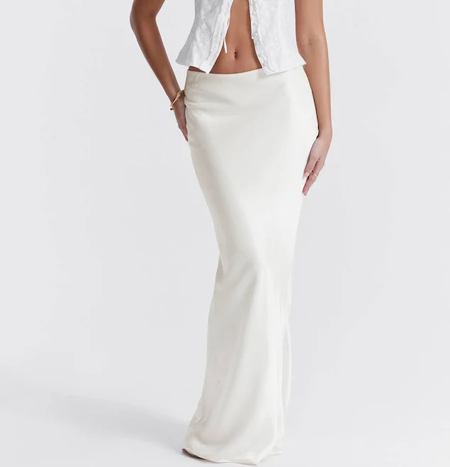 'Sydel' Bias Cut Satin Maxi Skirt