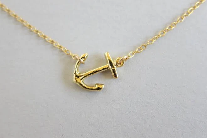 Gold Vermeil Anchor Charm Necklace
