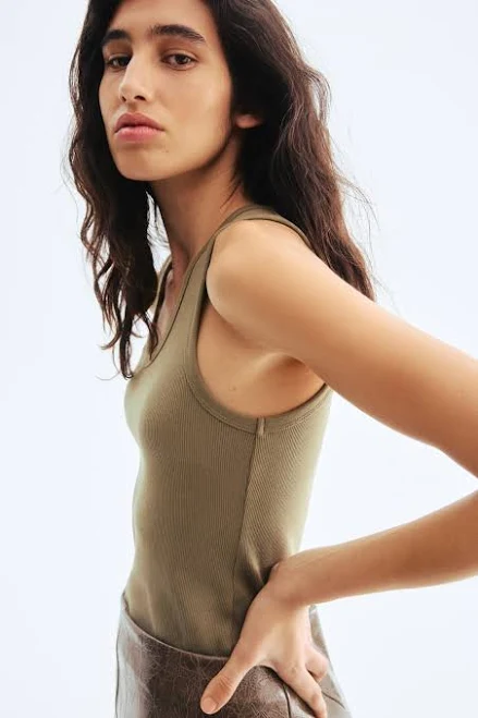 H&M Ladies Ribbed Cotton Tank Top