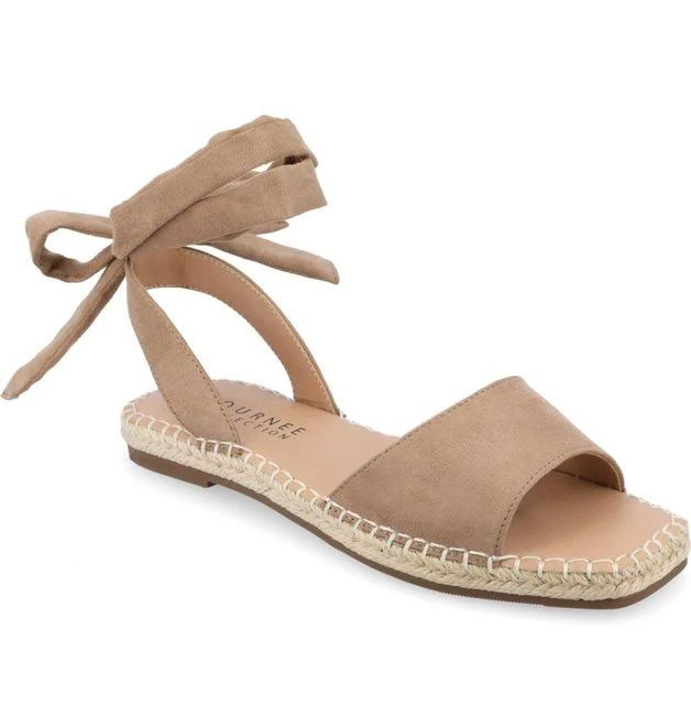Journee Collection Women's Emelie Espadrille Flat Sandals - Natural - 11