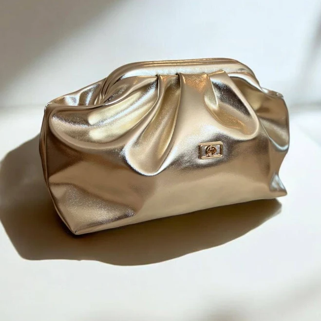 Bright Gold Metallic Evening Clutch