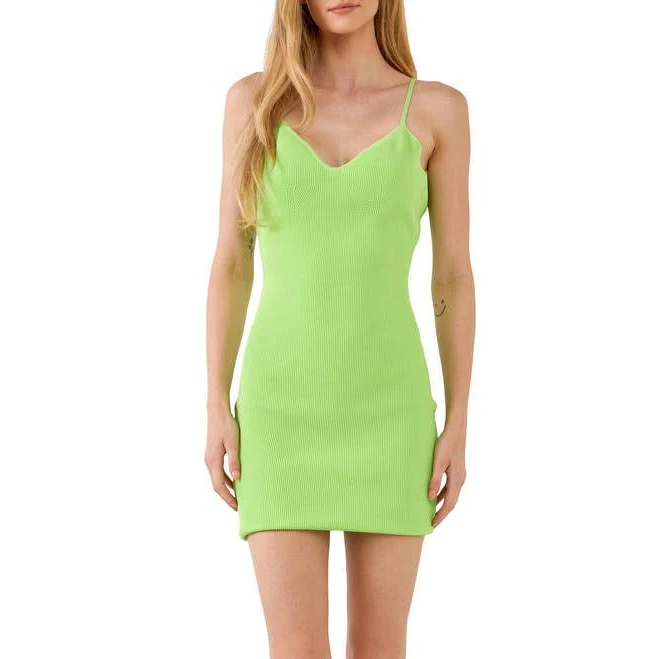 Endless Rose Sweetheart Scooped Knit Mini Dress