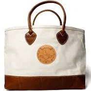 Canvas Tote - Natural Canvas x Brown Leather — YUKETEN