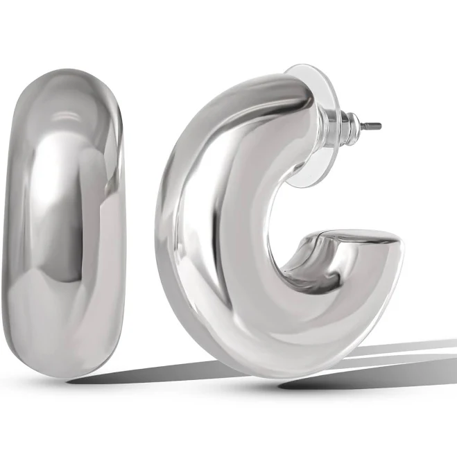 Jessica Simpson Women's Chunky Hoop Earrings