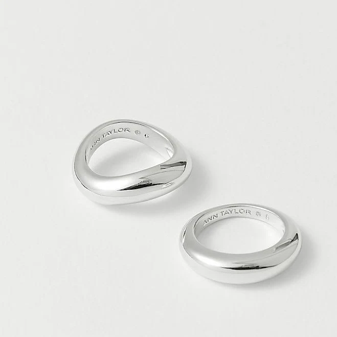 Ann Taylor Women's Metal Stacked Ring Set