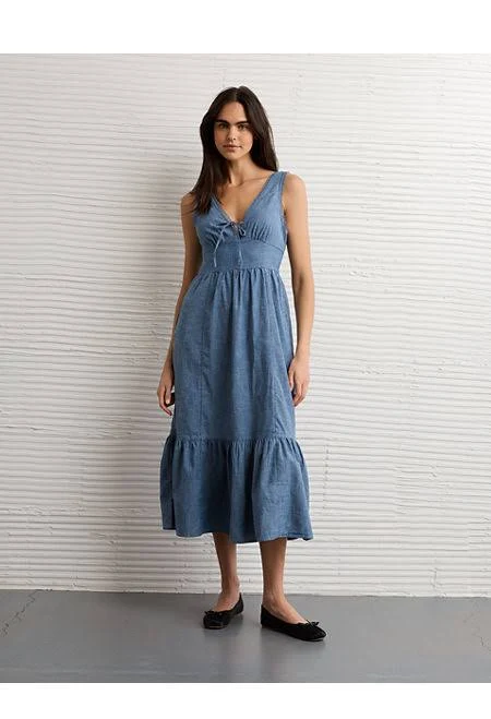 AE Tie-Front Midi Dress