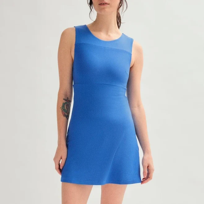 Girlfriend Collective Cobalt Lucia Sleeveless Mini Dress