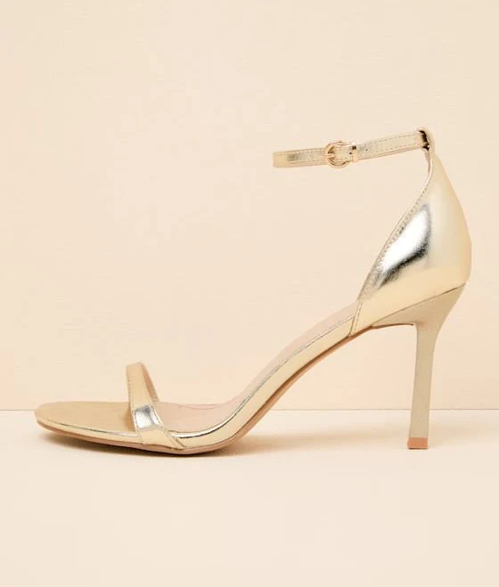 Lulus Dottie Patent Ankle Strap High Heel Sandals Womens