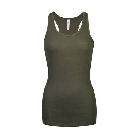 COUVER Women's Ribbed Knit Racerback Tank Top