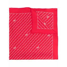 Lauren Ralph Lauren Silk Blend Scarf In Red White Stripe