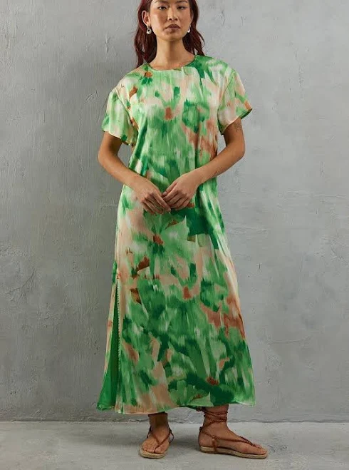Green Warehouse Oversized Midi T-shirt Dress | Nasty Gal USA