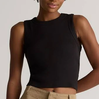 Quince Women's Cropped Micro-Rib Tank Top