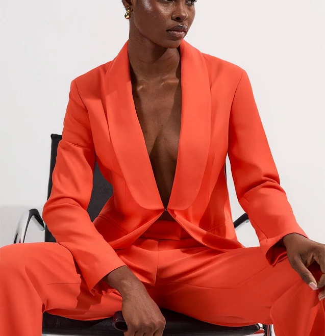 Karen Millen Women's Polished Tailored Single Breasted Blazer