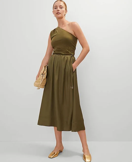 Ann Taylor Women's Side-Tie Midi Skirt