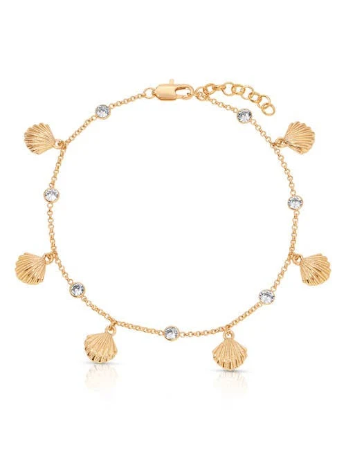 Ettika 18k Gold Plated Scallop Shell Anklet