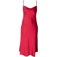 Coral Satin Cami-Slip V-Neck Midi Dress by Janara Jones
