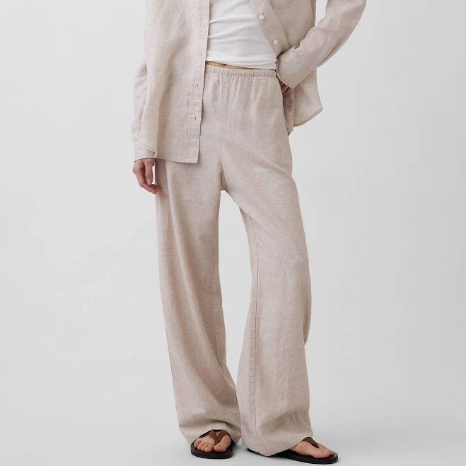Gap Women's Linen-Blend Wide-Leg Pants