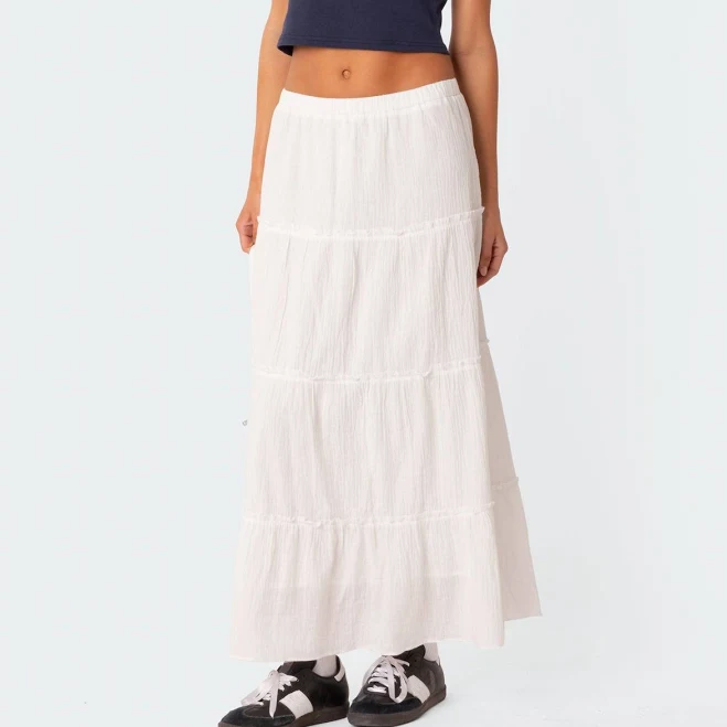 Edikted Women's Charlotte Tiered Maxi Skirt