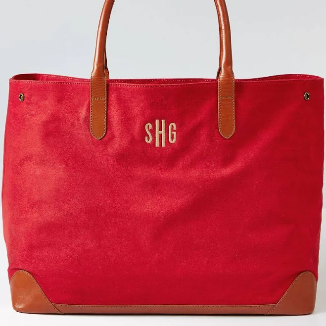 Canvas and Leather Travel Tote