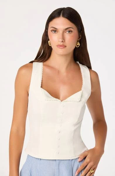 Astr The Label Maddison Scalloped Crochet Trim Tank