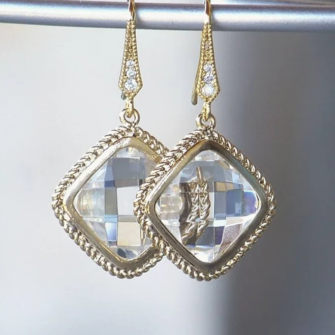 Sparkly Clear Crystal Earrings