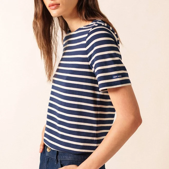 Saint James LEVANT MODERN Breton Stripe Short Sleeve Shirt