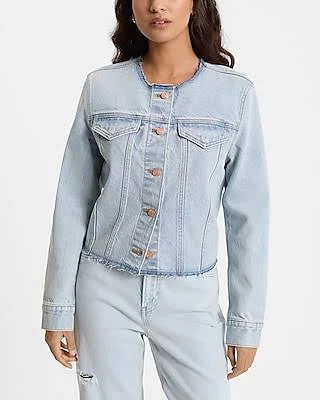 Express Women's Light Wash Denim Lady Jacket