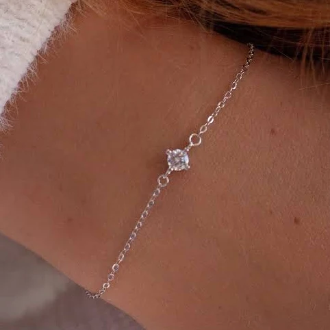 925 Sterling Silver Minimalist Sparkling CZ Bracelet