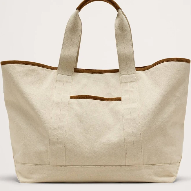Banana Republic Canvas & Suede Weekend Tote