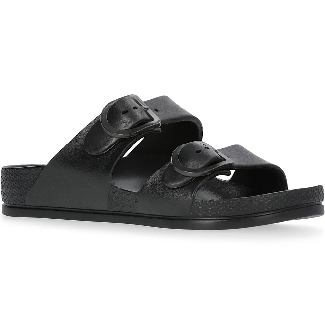 Time and Tru Women's Double Buckle EVA Slide Sandals
