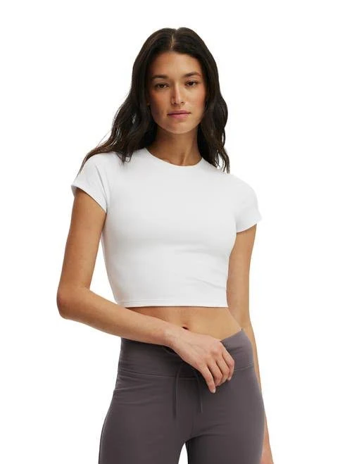Cotton On Women's Ultra Soft Cropped Fitted T-shirt