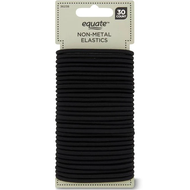 Equate Strong & Flexible Non- Metal Hair Tie Elastics (30 Count)