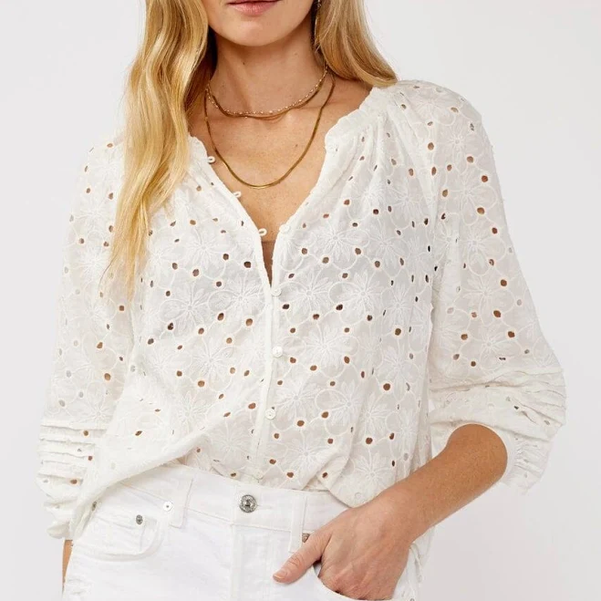 Catch The Breeze Eyelet Blouse