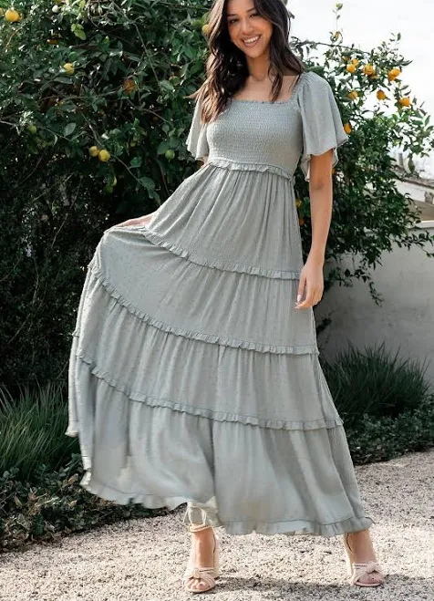 Baltic Born Women's Lenora Smocked Dotted Maxi Dress