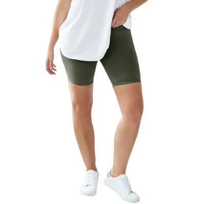 Ellos Cotton Spandex Bike Shorts - 14/16, Deep Olive