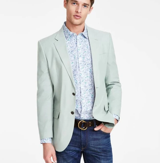 Nautica Men's Modern-Fit Stretch Chambray Sport Coat