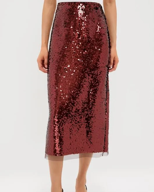 Tuckernuck Radiant Bronze Sequin Phillips Midi Skirt