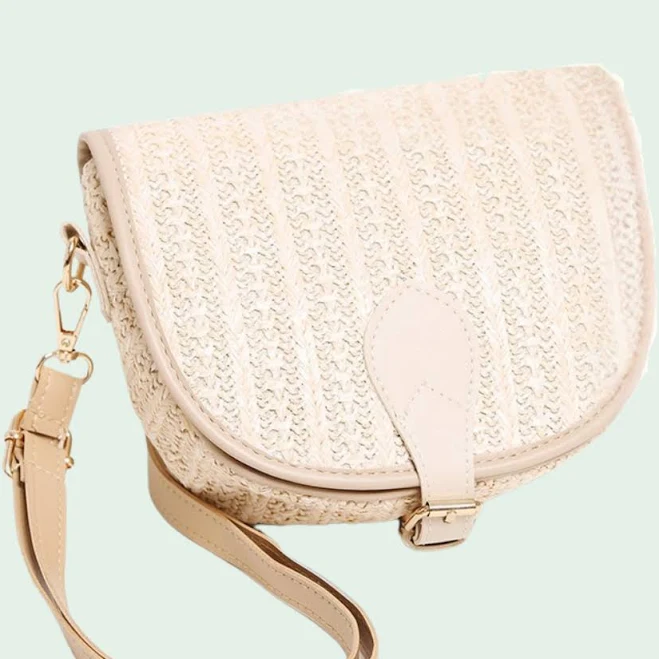Straw Round Bottom Crossbody Bag