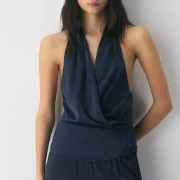 Aritzia Wilfred Women's Martini Satin Halter Blouse